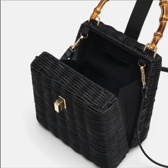 Zara Bags Nwt Zara Black Woven Crossbody Bag Poshmark
